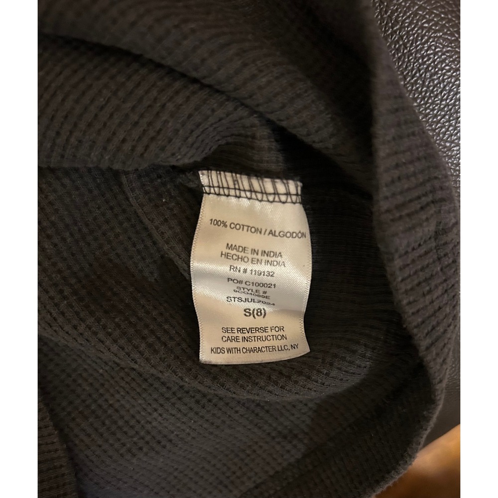 Copper Denim Black/Gray Thermal Long Sleeve Henley Shirt. Kids Size Small (8) - Picture 7 of 8
